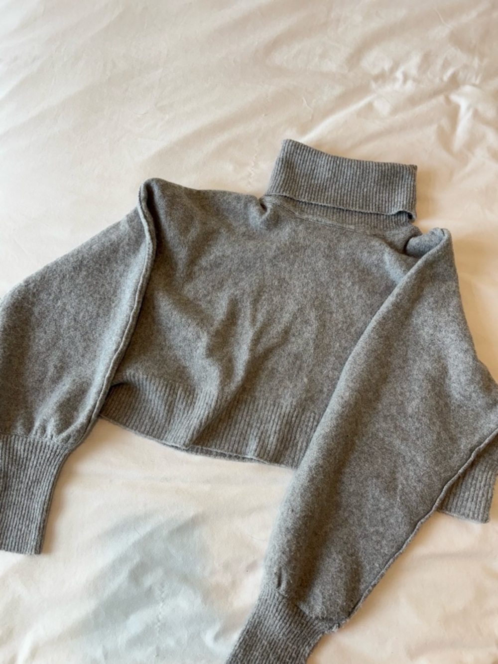 Urban Outfitters Gray Cropped Turtleneck Sweater